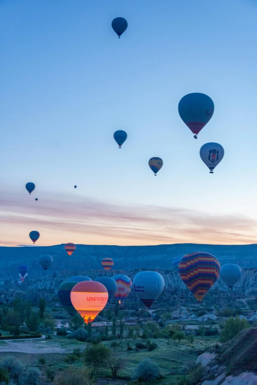 a large number of  air balloons