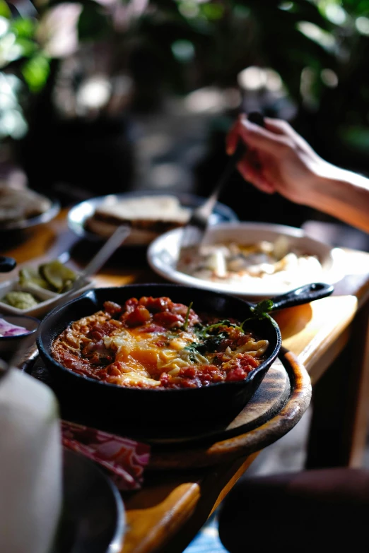 there is a lot of food on the table