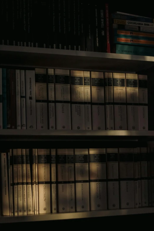 the books on the bookshelf are all covered with books