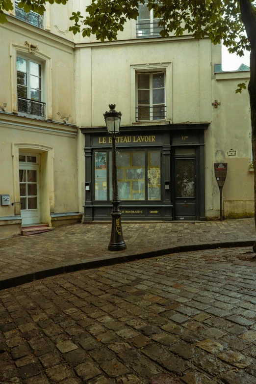 the corner of a street in an old town