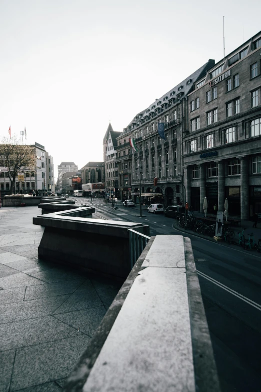 a skateboard park in the middle of a city