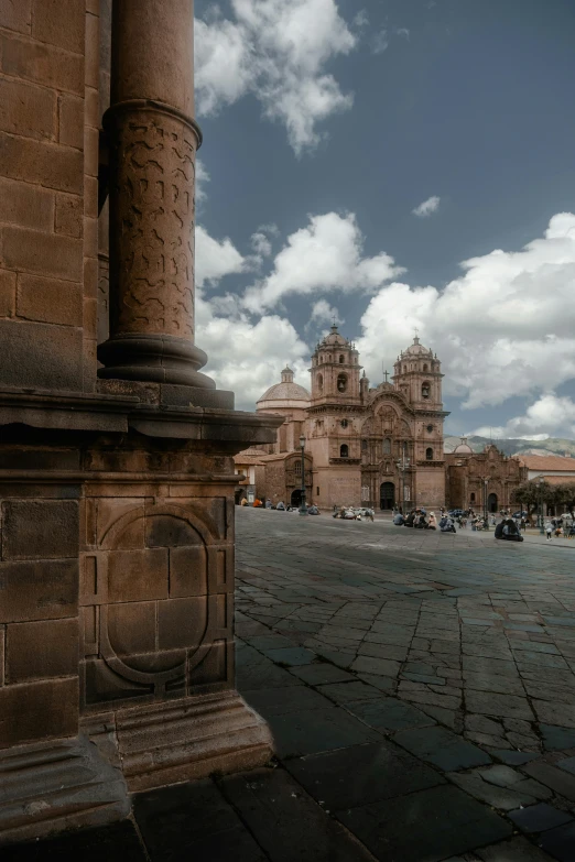 a clock tower in front of an old church