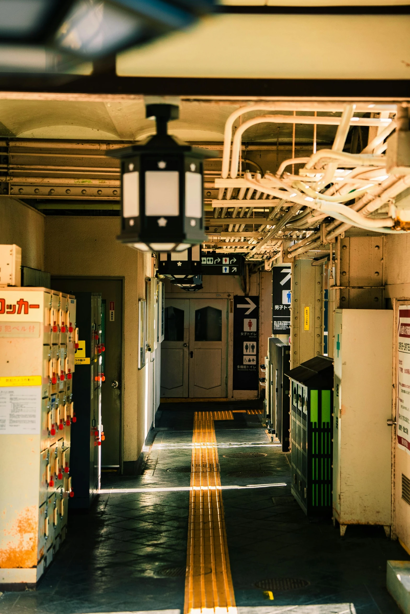 a corridor between two different buildings in an area