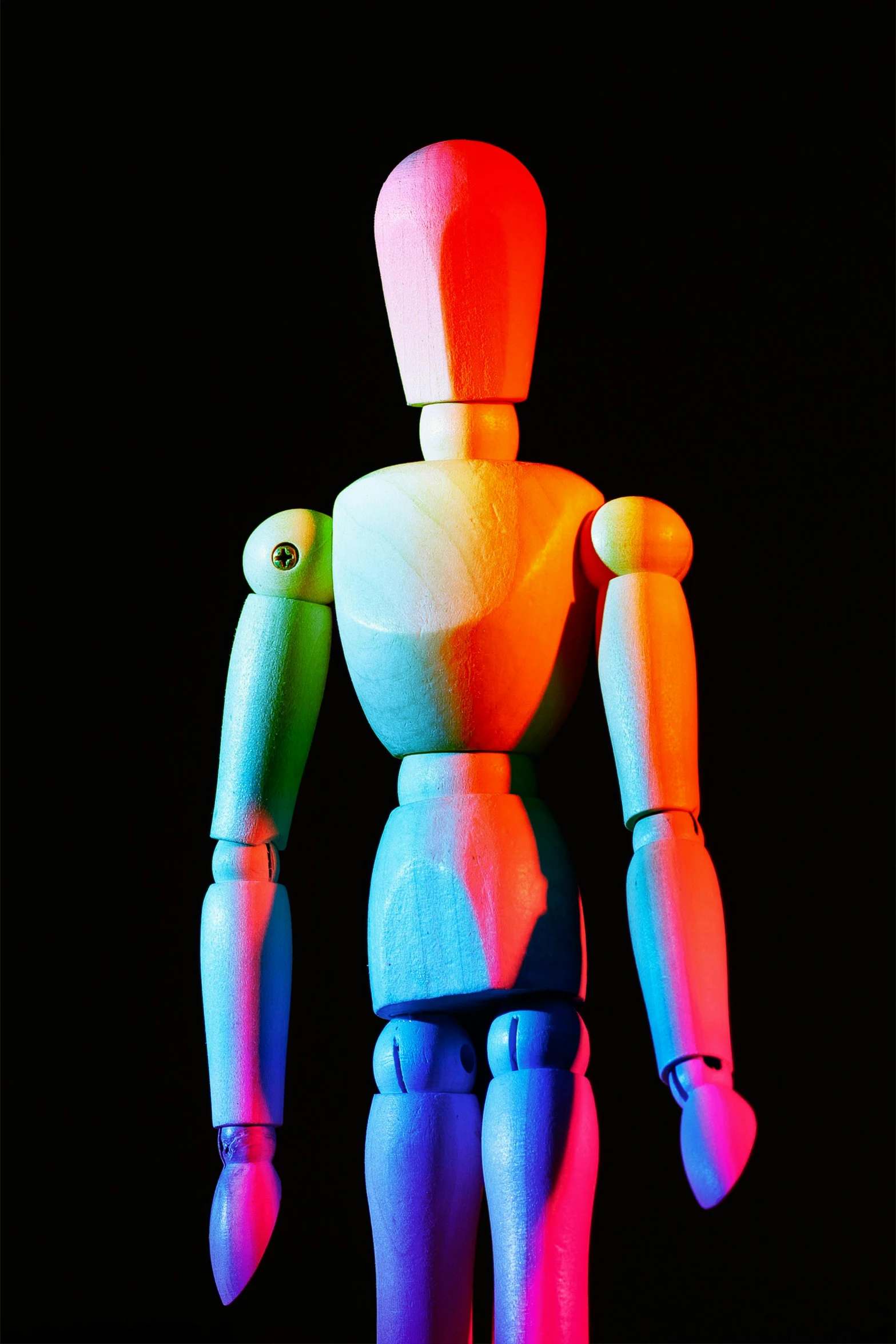 a toy robot with its arms and head on