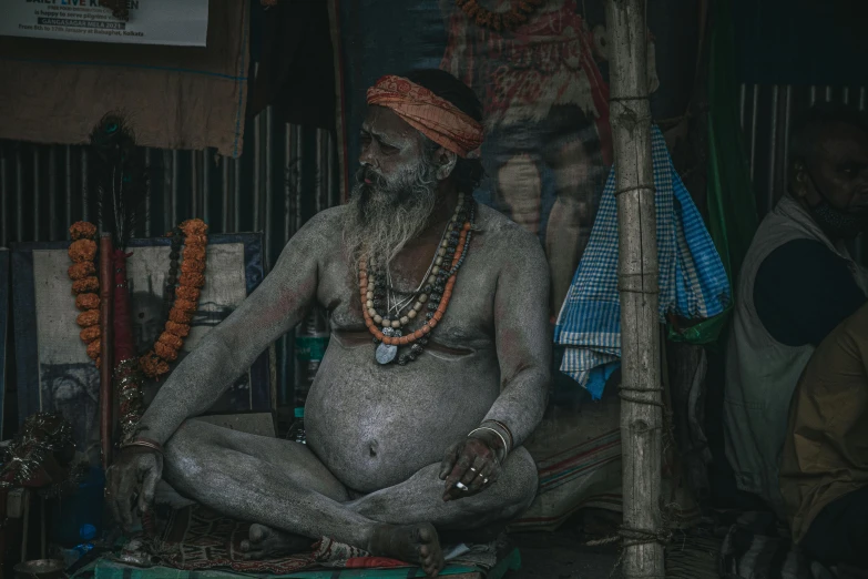 a man in the middle of doing meditation