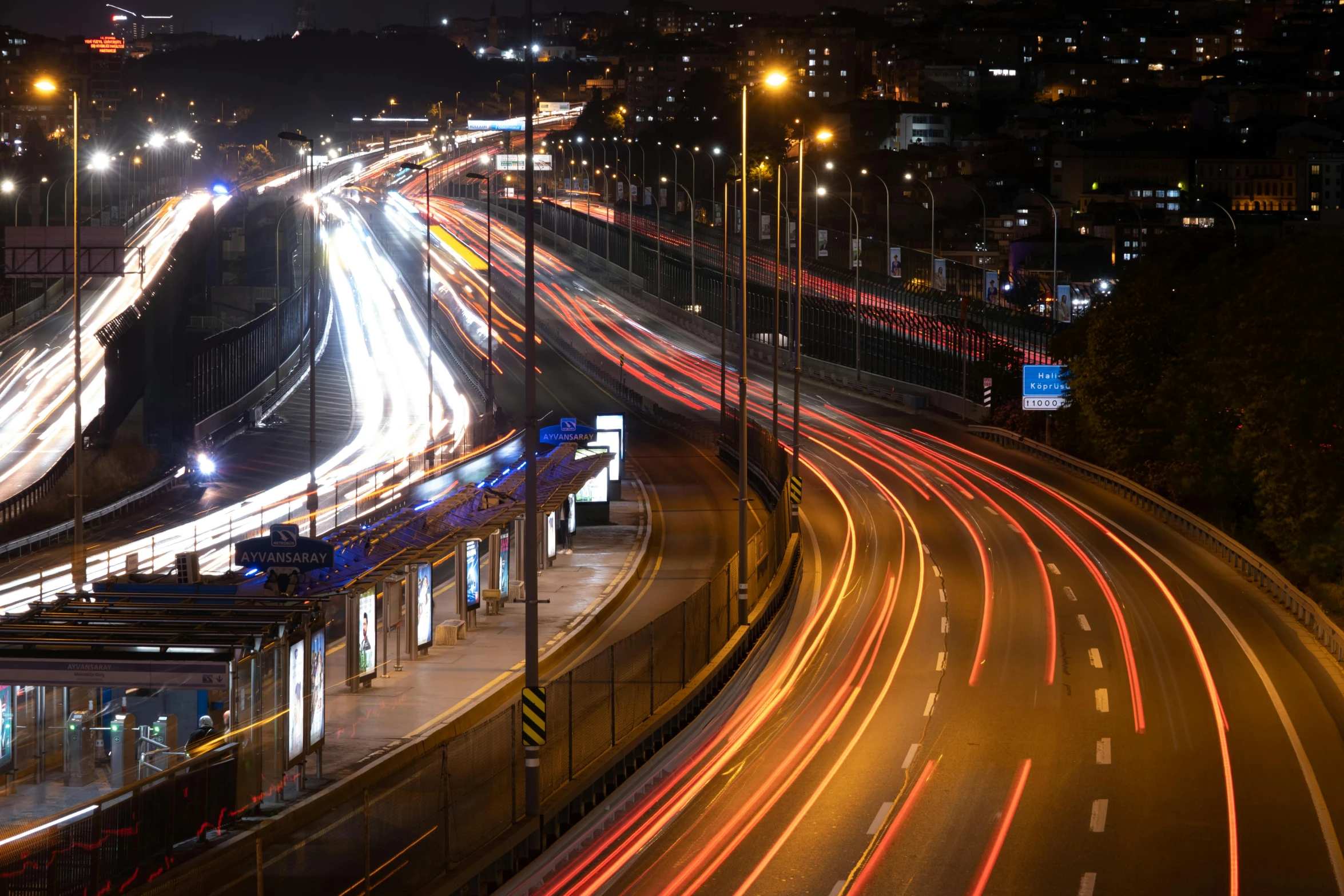 a long exposure po of a busy highway