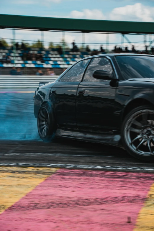 a small racing car turning around a track