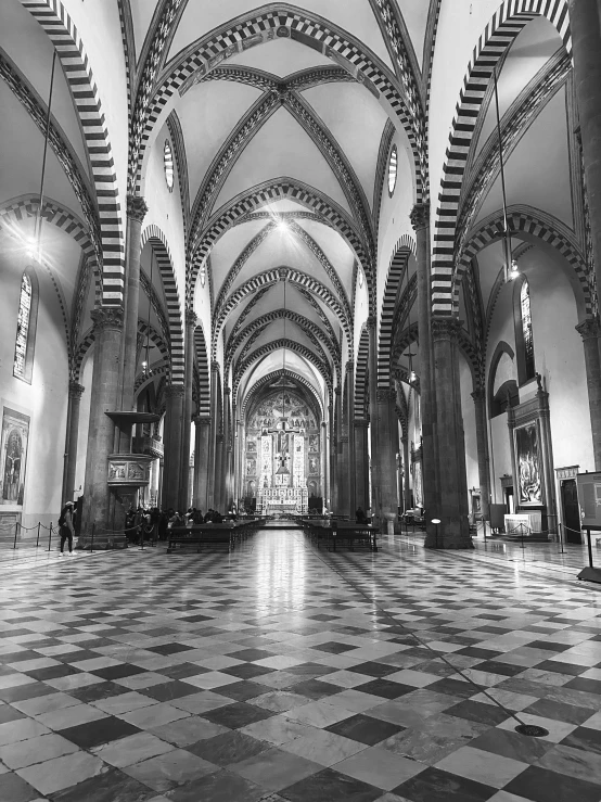 a large cathedral filled with tall pillars