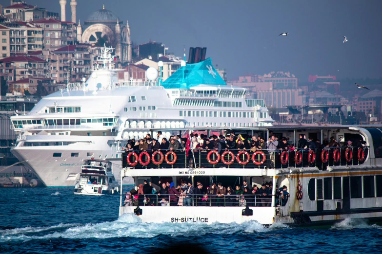 a large boat with a lot of people on it