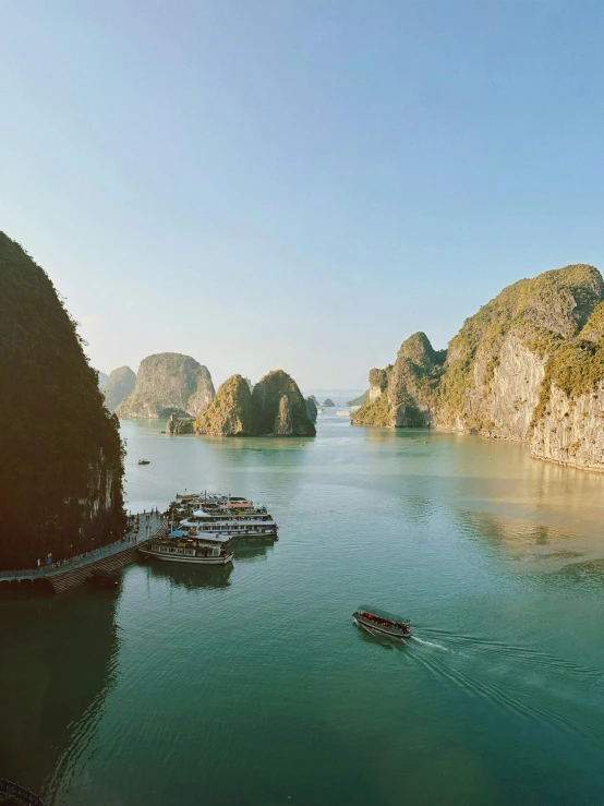 an aerial po of some boat in the ocean