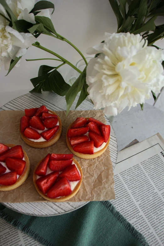 some kind of fruit pies on top of a plate