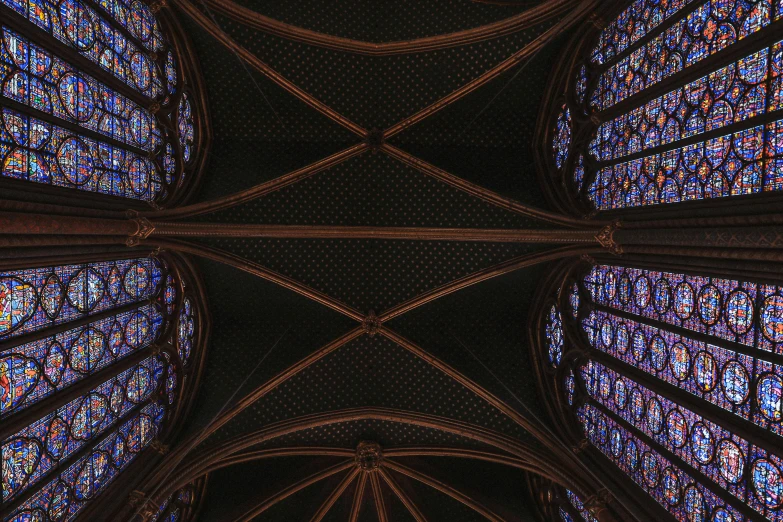 some kind of stained glass work on the ceiling