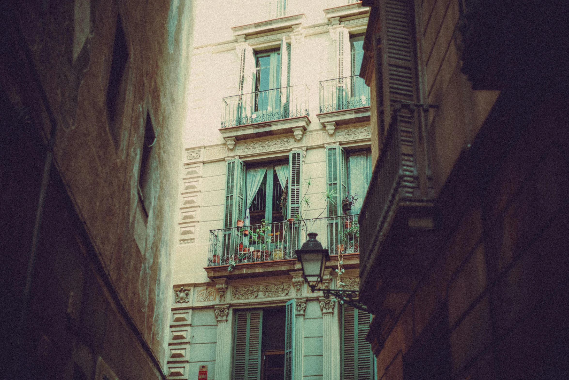 two people looking at the buildings in front of them