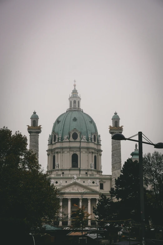 an old building with a massive dome and pillars