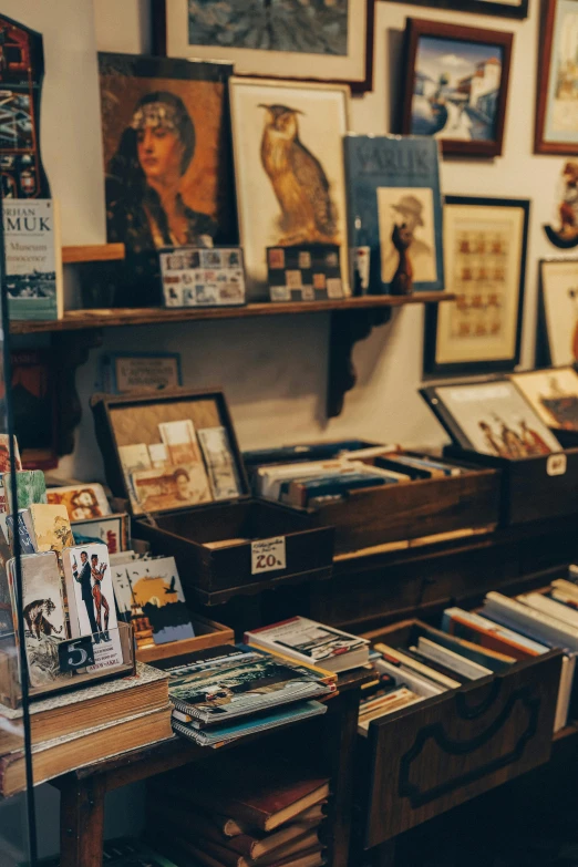 a book store that has a piano in the background