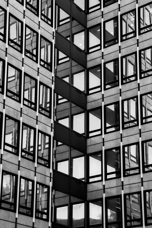 abstract black and white pograph of windows at a building