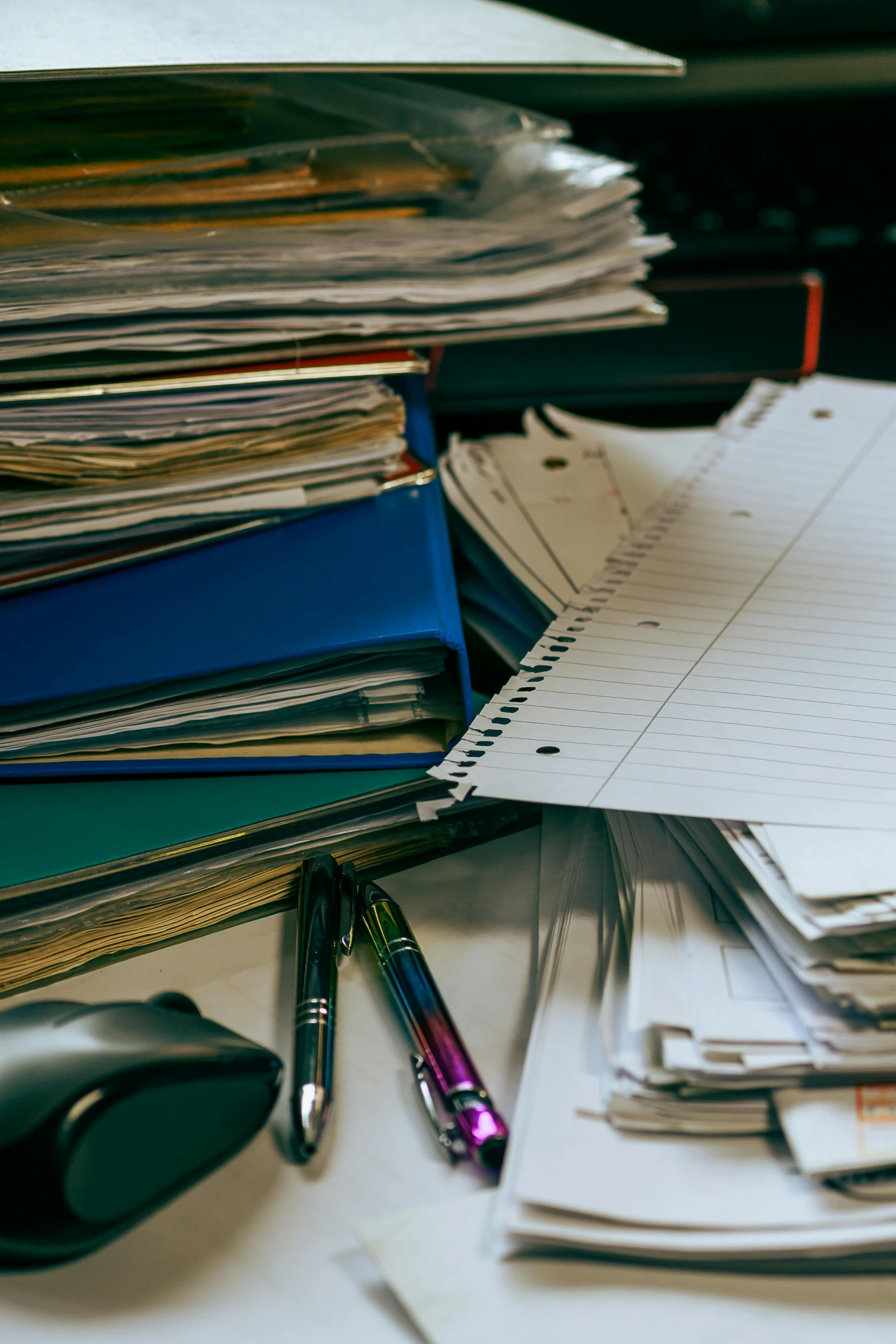 the workbook is organized, with a computer mouse and several folders