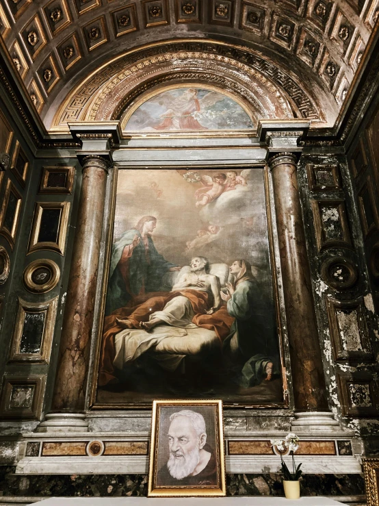 the painting of st john is above the alter