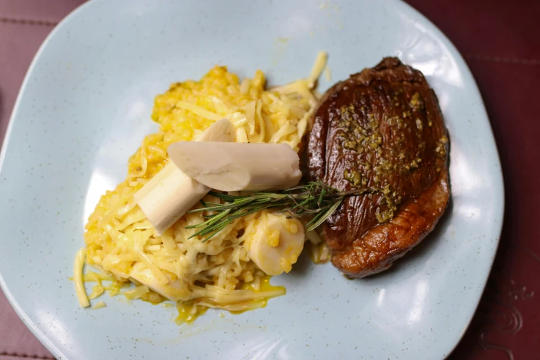 an arrangement of cooked food on plate ready to eat