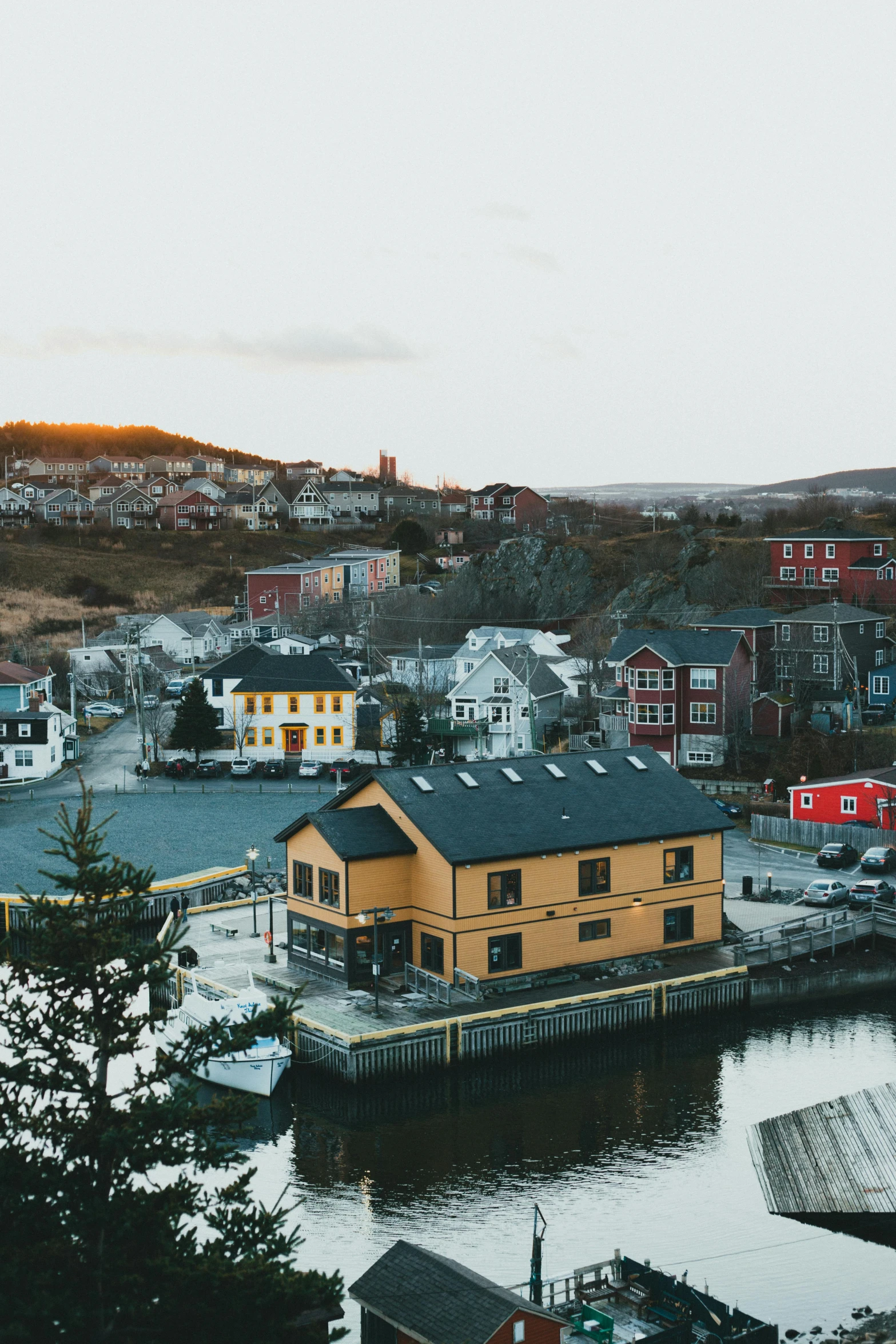 an image of small town setting on a mountain