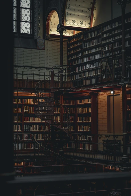 a room with a bunch of books in it