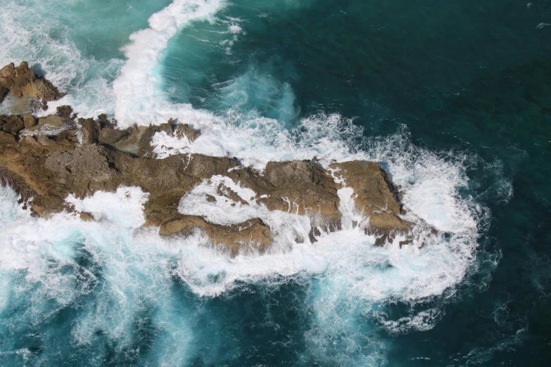 an aerial s of the water from a helicopter