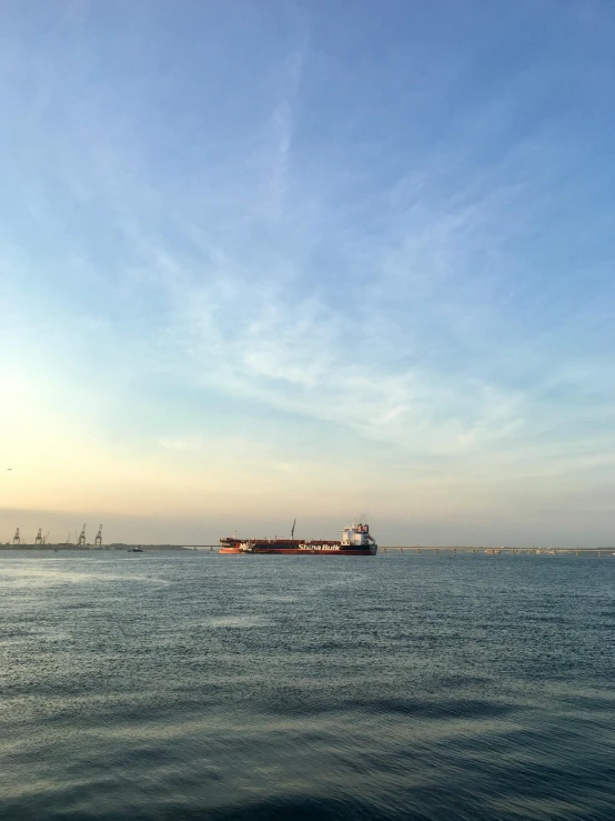 a large barge that is on top of a body of water