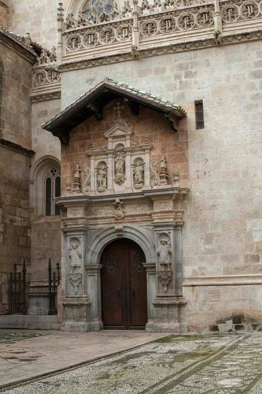 an old building with the door closed to enter it