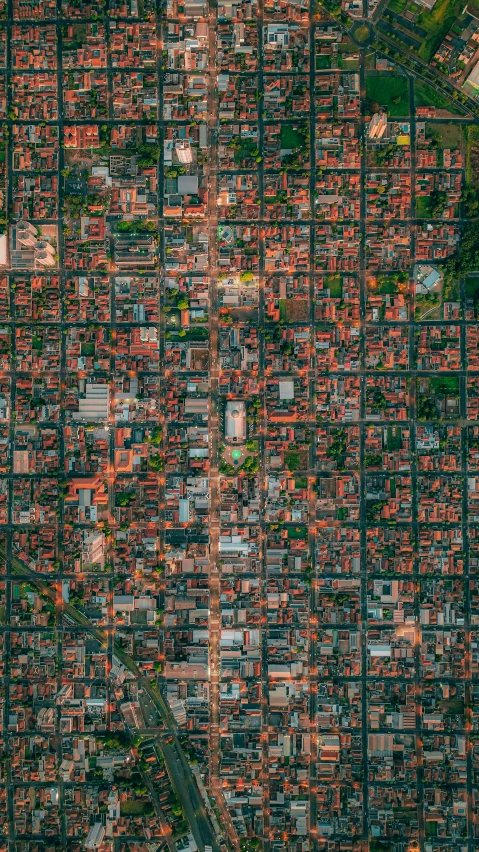 an aerial view of a town from above