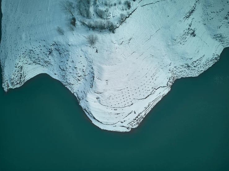 an aerial view of ice floes from the air