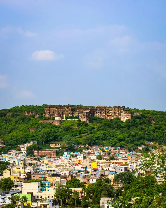 the skyline of an urban area has many buildings