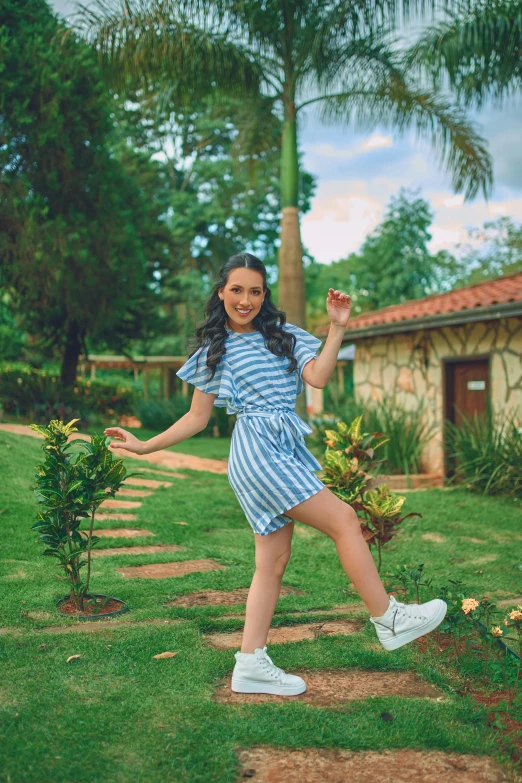 an image of a girl that is running and smiling