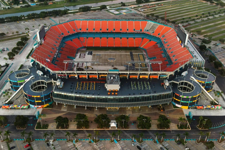 an aerial view of a stadium with multiple seats