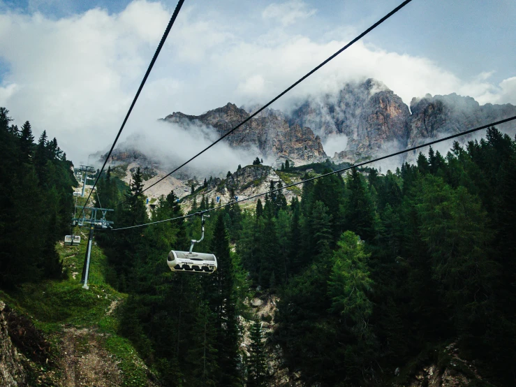 a view of mountains that are covered with trees