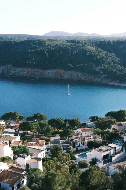 a view of the town from above the water