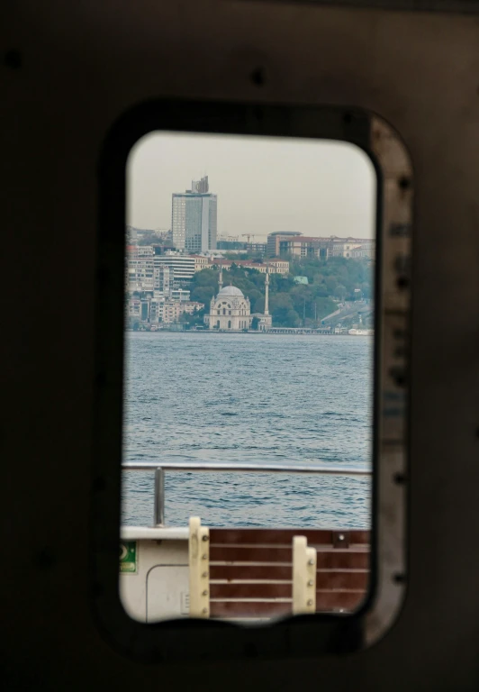 the view from the ocean looking at the city