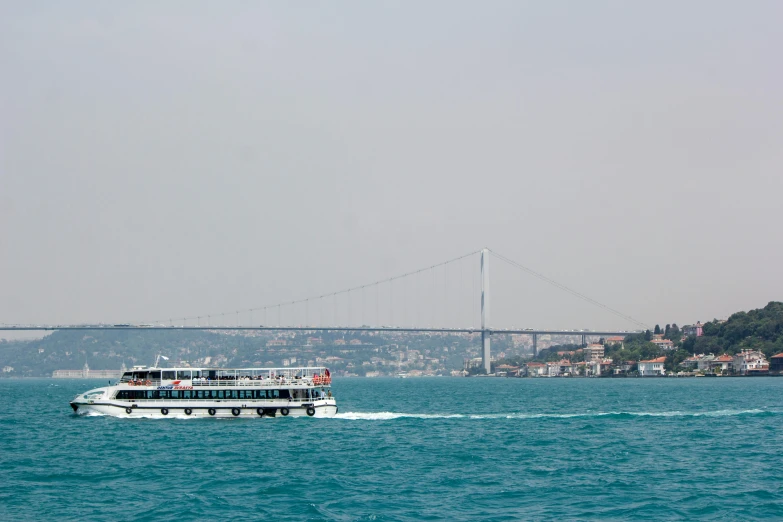 a passenger boat that is on the water