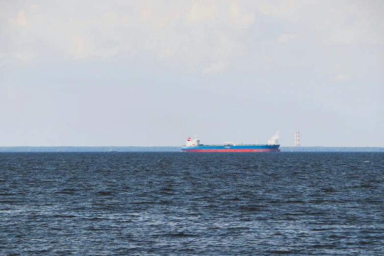 a big boat out in the middle of the ocean