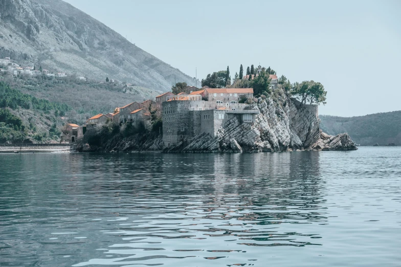 a small island in the middle of the ocean