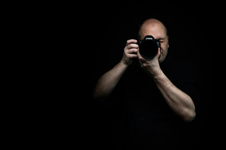 a man taking a picture with a mirror