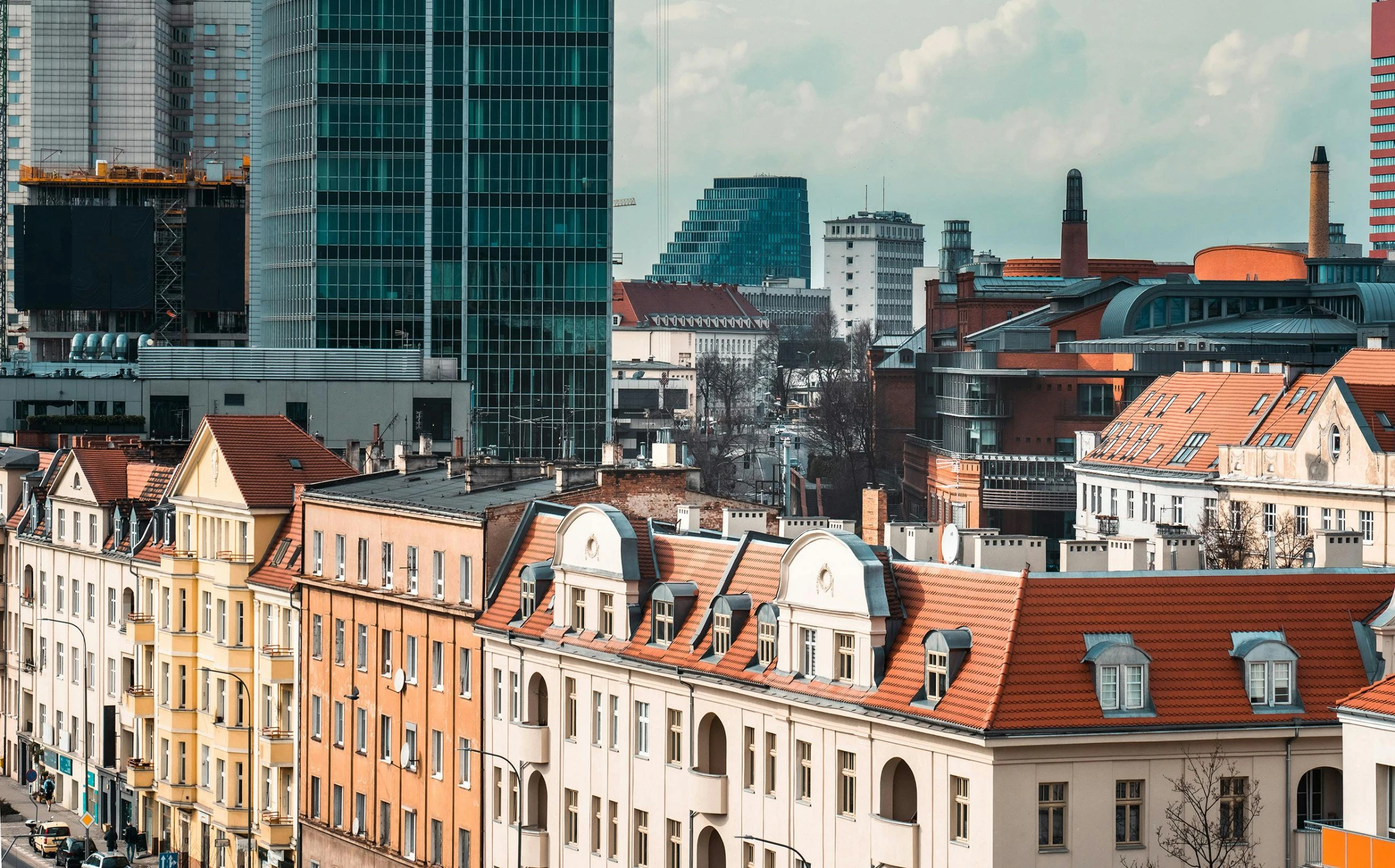 a cityscape showing the skyline with tall buildings