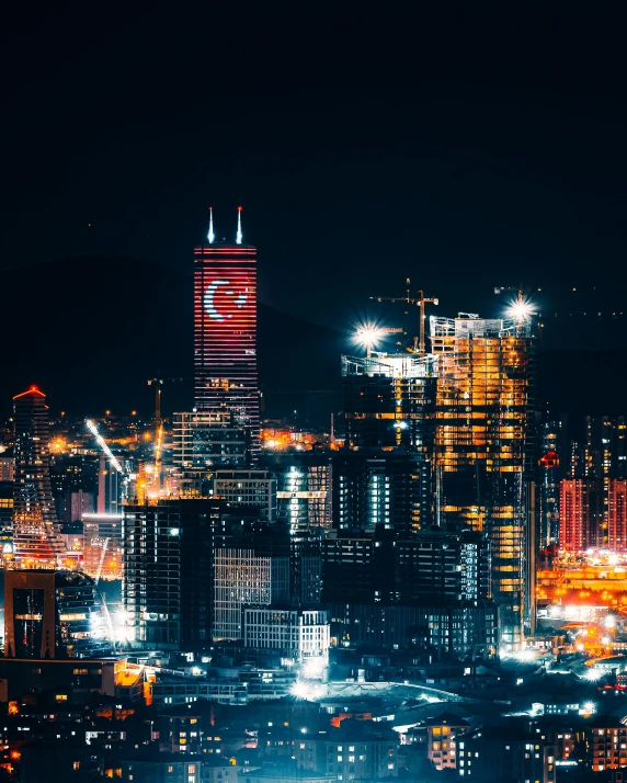 an image of a city skyline at night