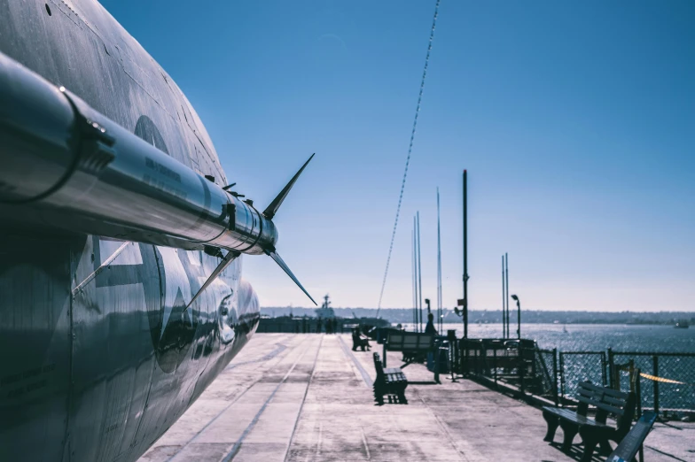 a large plane that is sitting on a pier