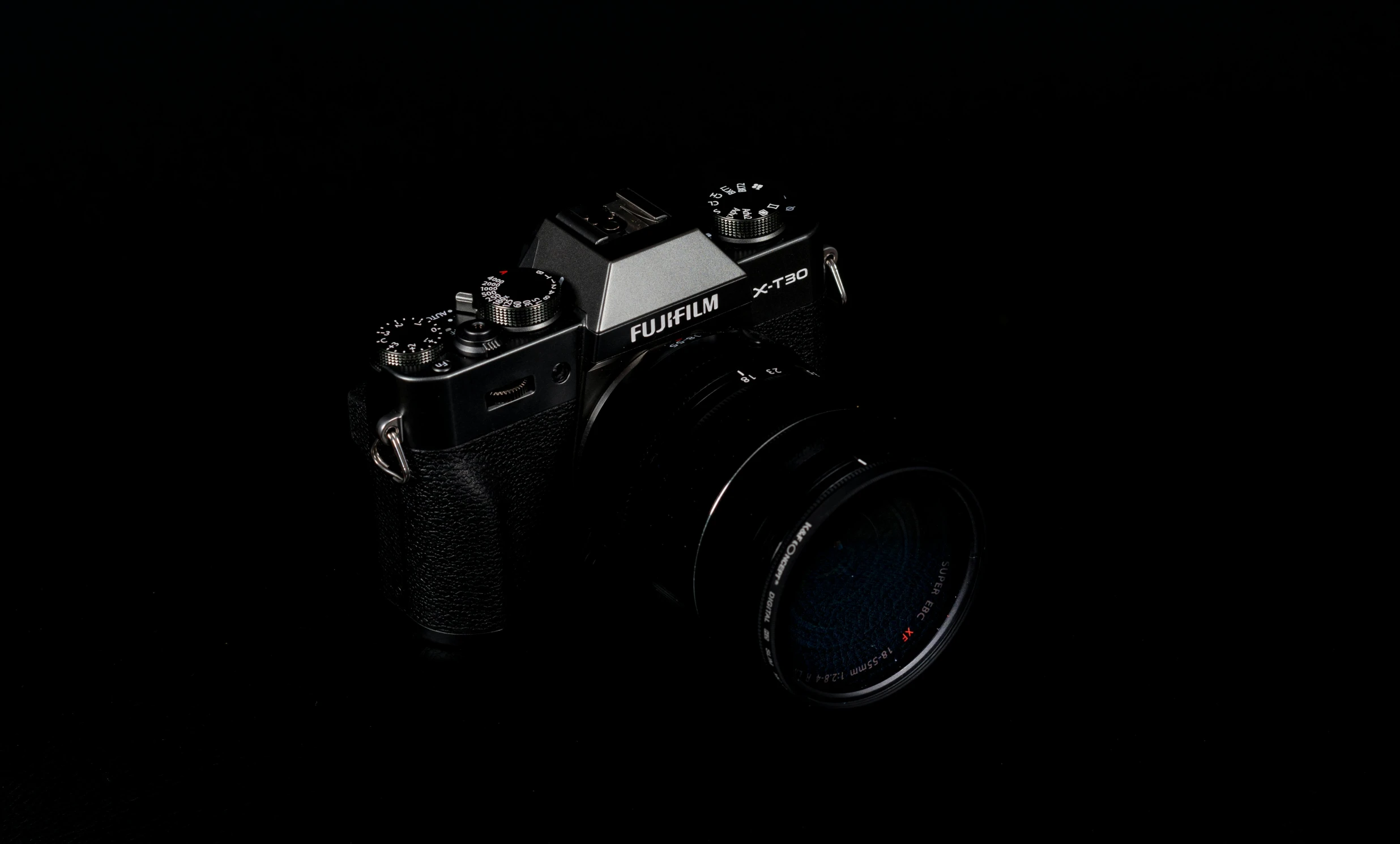 a po camera in the darkness with one lens