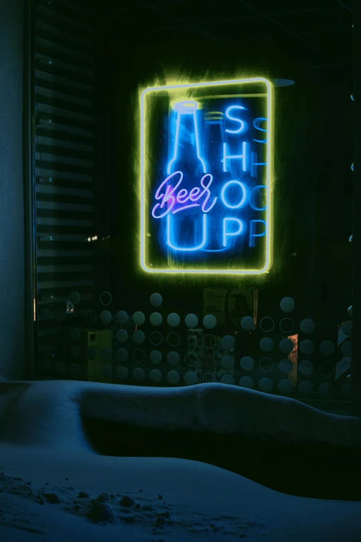 a neon sign that says aen's sleep up on it