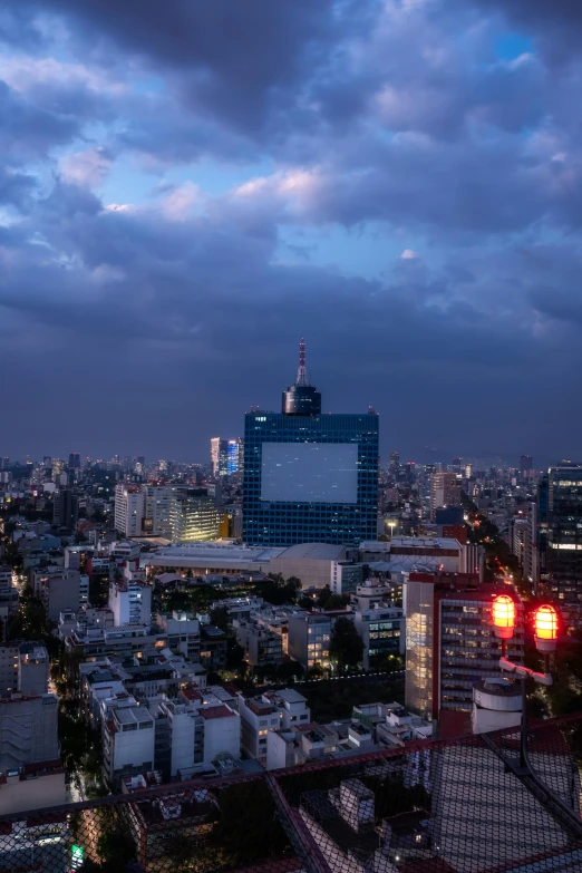 a night scene with lights in the foreground