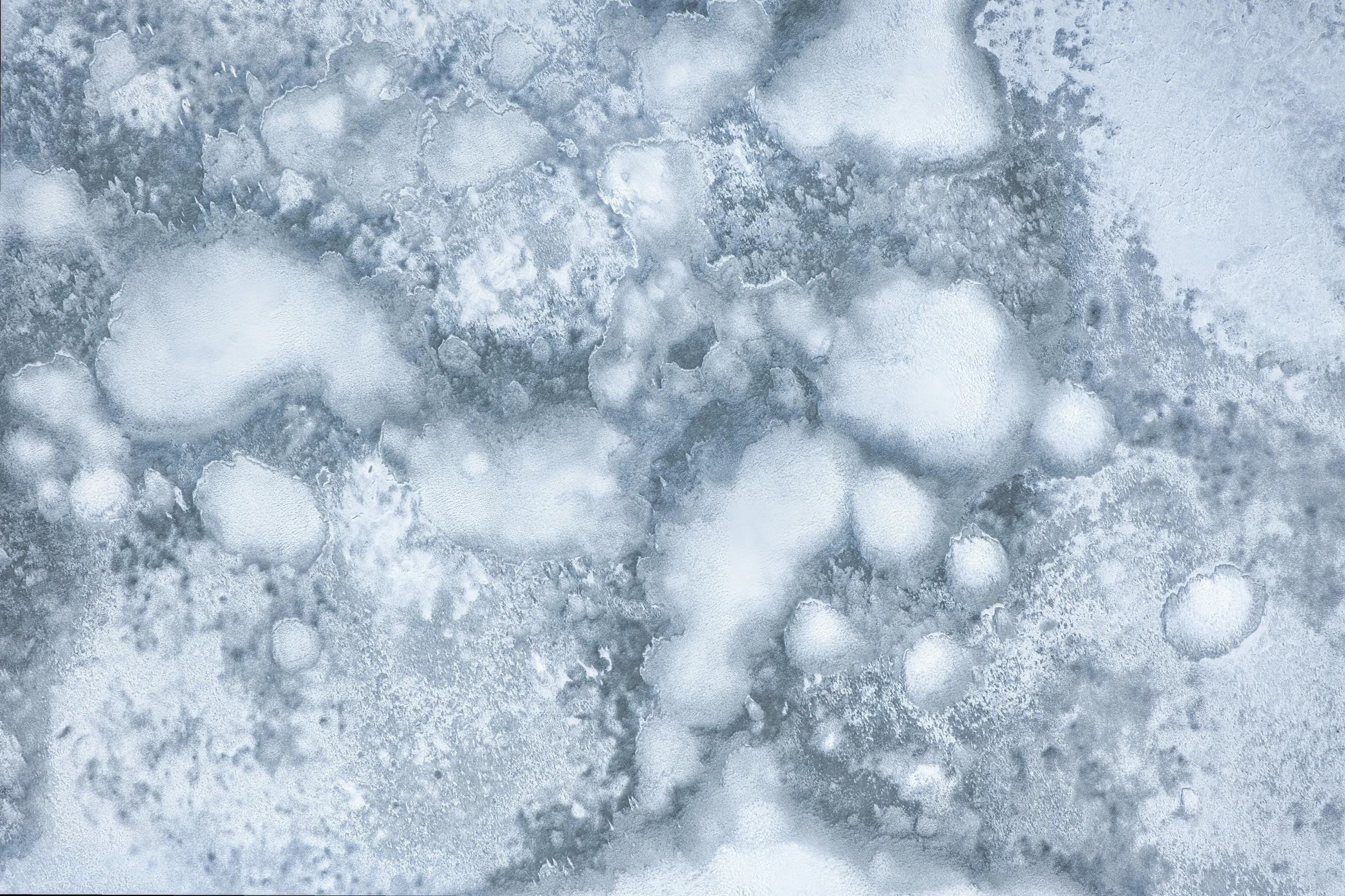 closeup of frozen and snow crystals