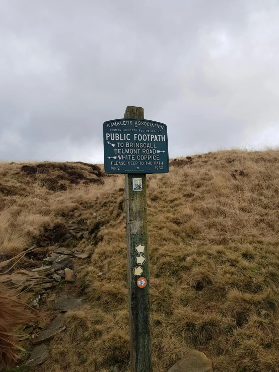 there is a sign on the top of a hill