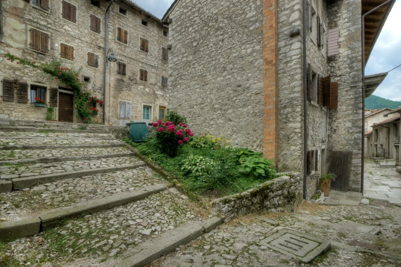 this is a old set of stairs in the street