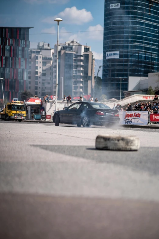 a car on a drag track going very fast